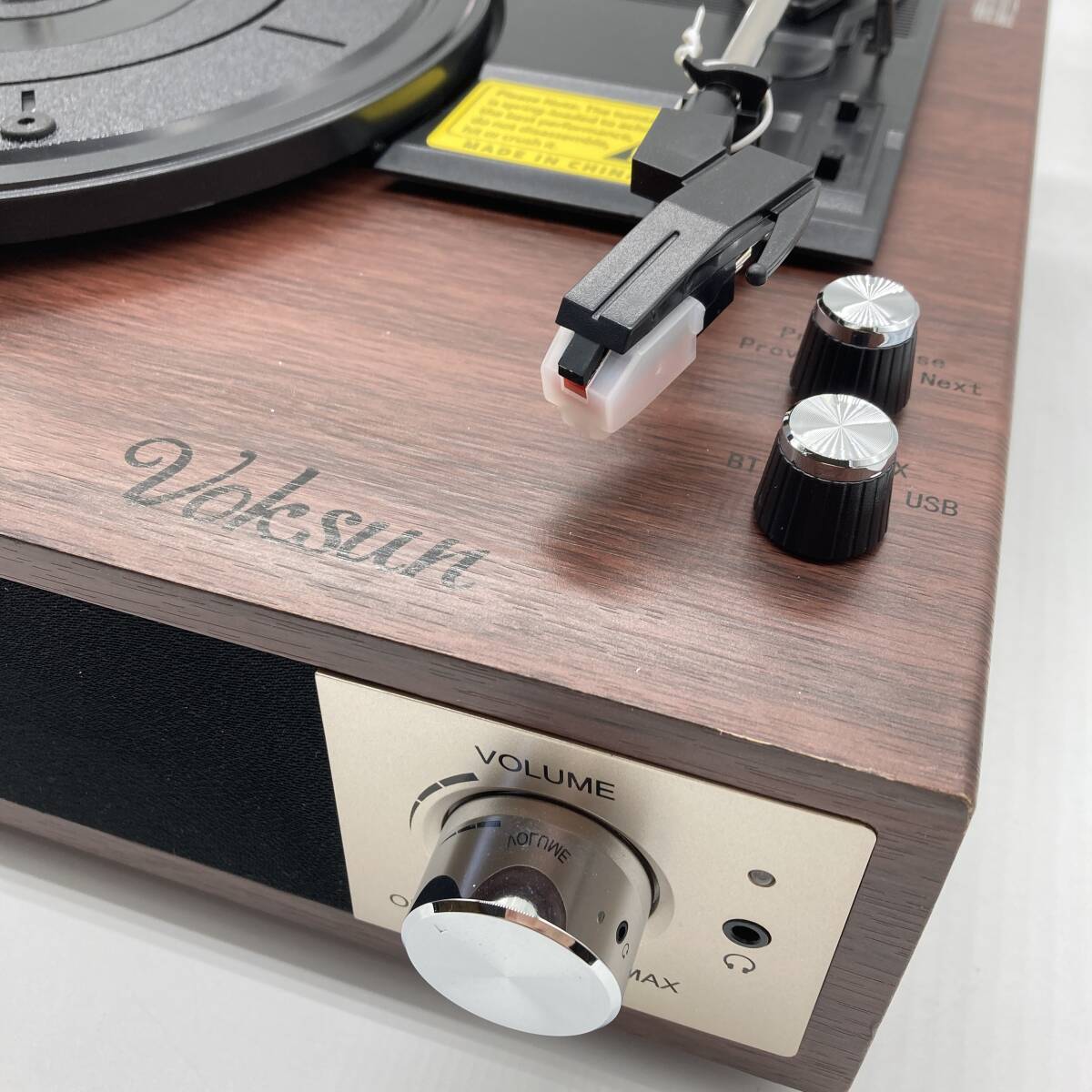 [ electrification only verification settled ] record player VOKSUN retro design wood grain S450 /Y16380-C3