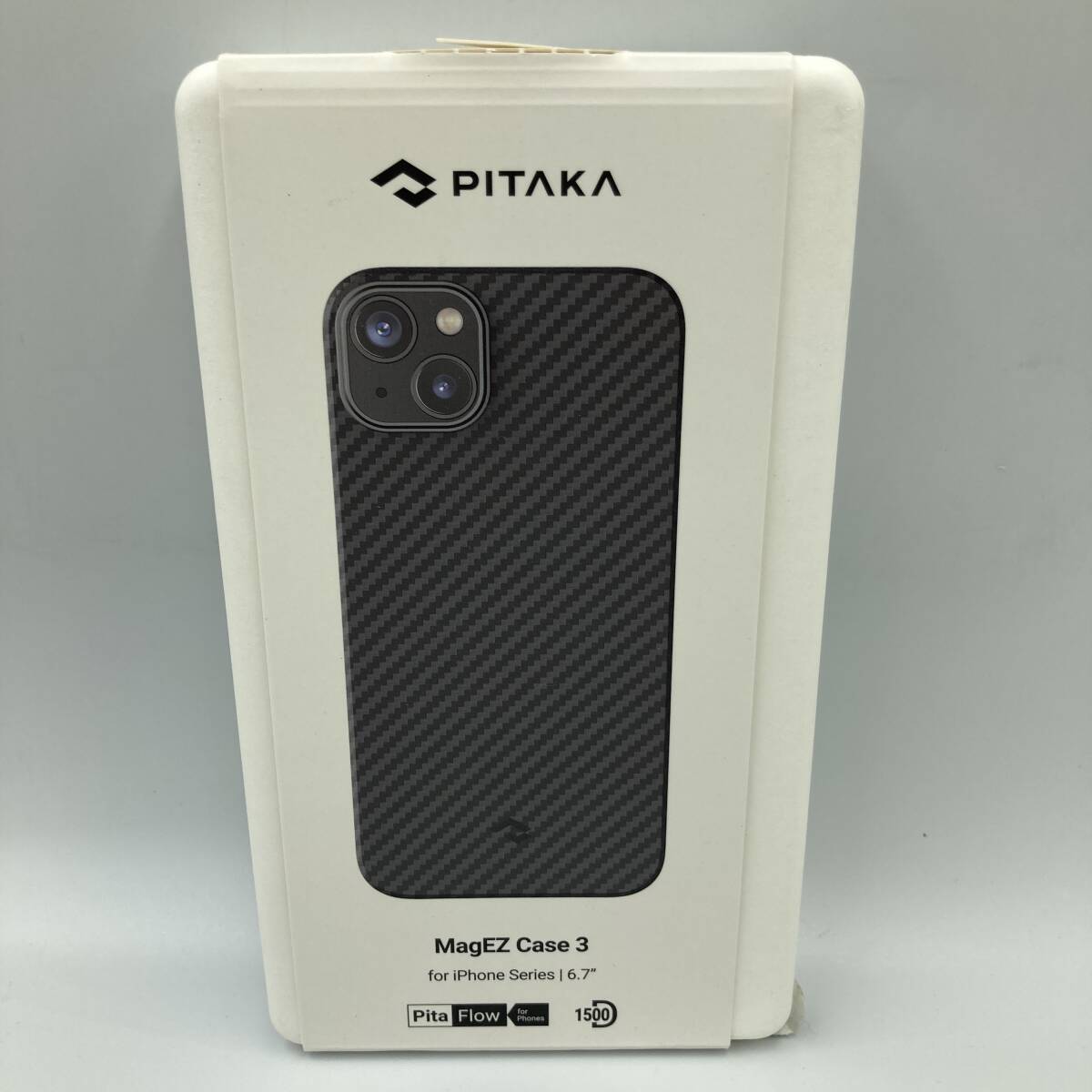 PITAKA iPhone14Plus ケース 1500Dアラミド繊維製 MagSafe対応 ワイヤレス充電対応 黒/Y16589-O2_画像1