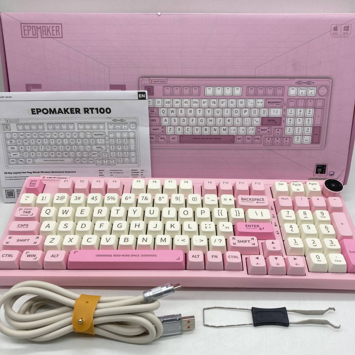 【パーツ欠品】EPOMAKER RT100 97キー ゲーミングキーボード ガスケット BT5.0/2.4G/USB-C メカニカルキーボード /Y16618-A1_画像1