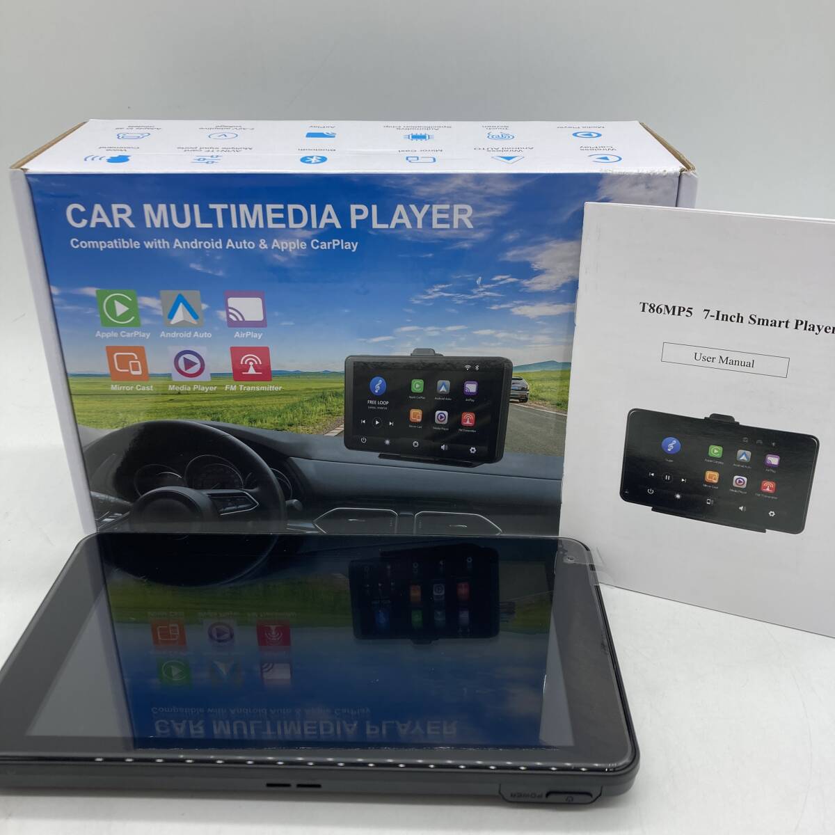 【一部未検品】カーマルチメディア ７インチ Apple CarPlay ディスプレイオーディオ AndroidAuto対応 T86MP5 /Y16702-K1_画像1