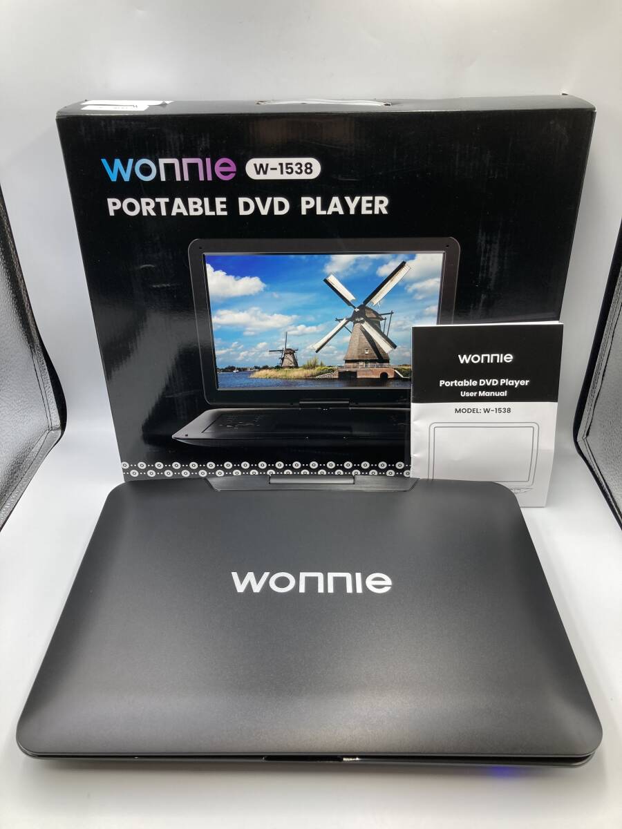 【一部未検品】WONNIE ポータブルdvdプレーヤー 17.9型 液晶 15.4インチ大画面 W-1538JP /Y16647-L2_画像1