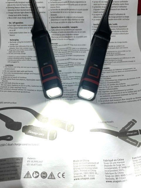 新品 Snap-on スナップオン ECHDD012A ハンズフリー 充電式 LED ネック ライト 作業灯 300ルーメン snapon 取り外し式_画像7