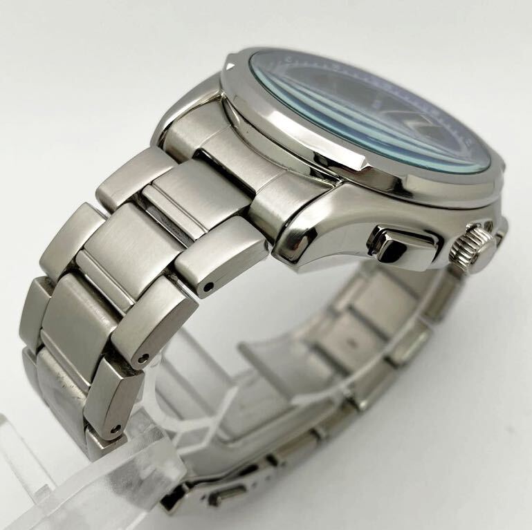 美品☆電池新品☆送料込☆セイコー SEIKO ワイアード WIRED クロノグラフ スモセコ メンズ腕時計 ブルー 人気モデル VK63-K013 AGAW410の画像6