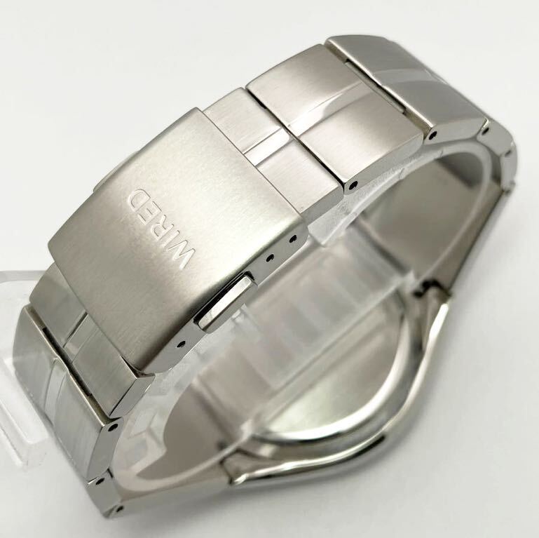 美品☆電池新品☆送料込☆SEIKO ワイアード WIRED グリーン メンズ腕時計 初代クロノグラフ復刻リメイクモデル 7T92-0TB0 AGAV116_画像7