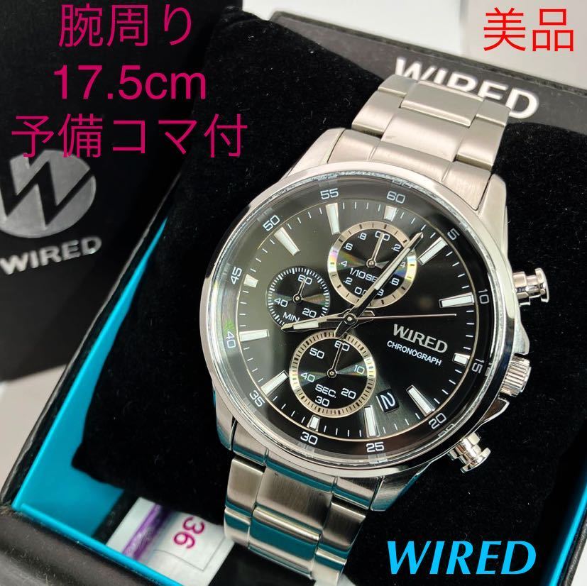  прекрасный товар * батарейка новый товар * включая доставку * Seiko SEIKO Wired WIRED хронограф мужские наручные часы черный VD57-KND0 AGAT424