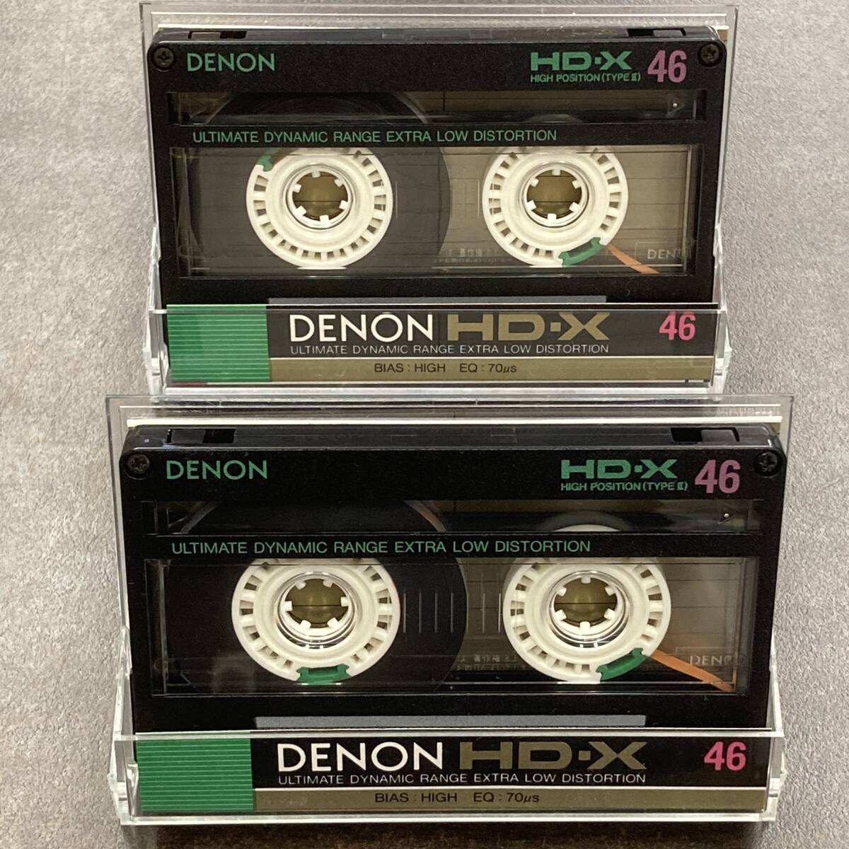 1612T デノン HD-X 46分 ハイポジ 2本 カセットテープ/Two DENON HD-X 46 Type II High Position Audio Cassette_画像1