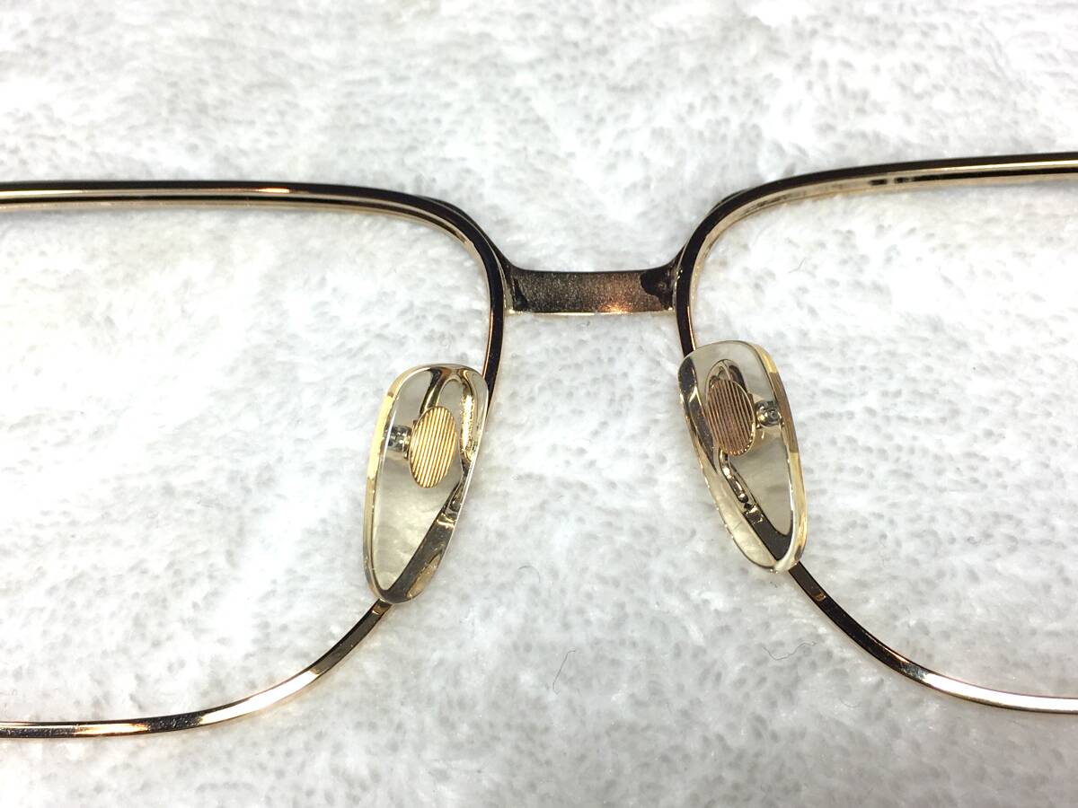 デッドストック メタル ブロー 眼鏡 J-123 ゴールド ブラウン チタン 54 ビンテージ 未使用 セミオート フレーム 昭和 レトロ_画像6