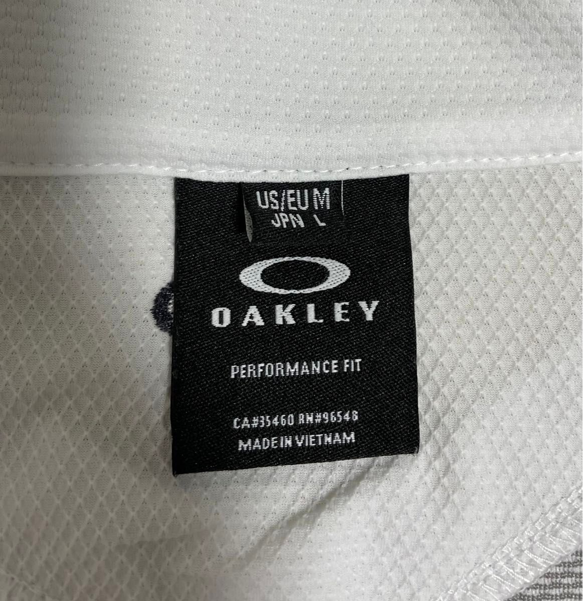 オークリー OAKLEY ゴルフ　長袖ハーフジップモックネックシャツ　ストレッチ　美品　L グレー