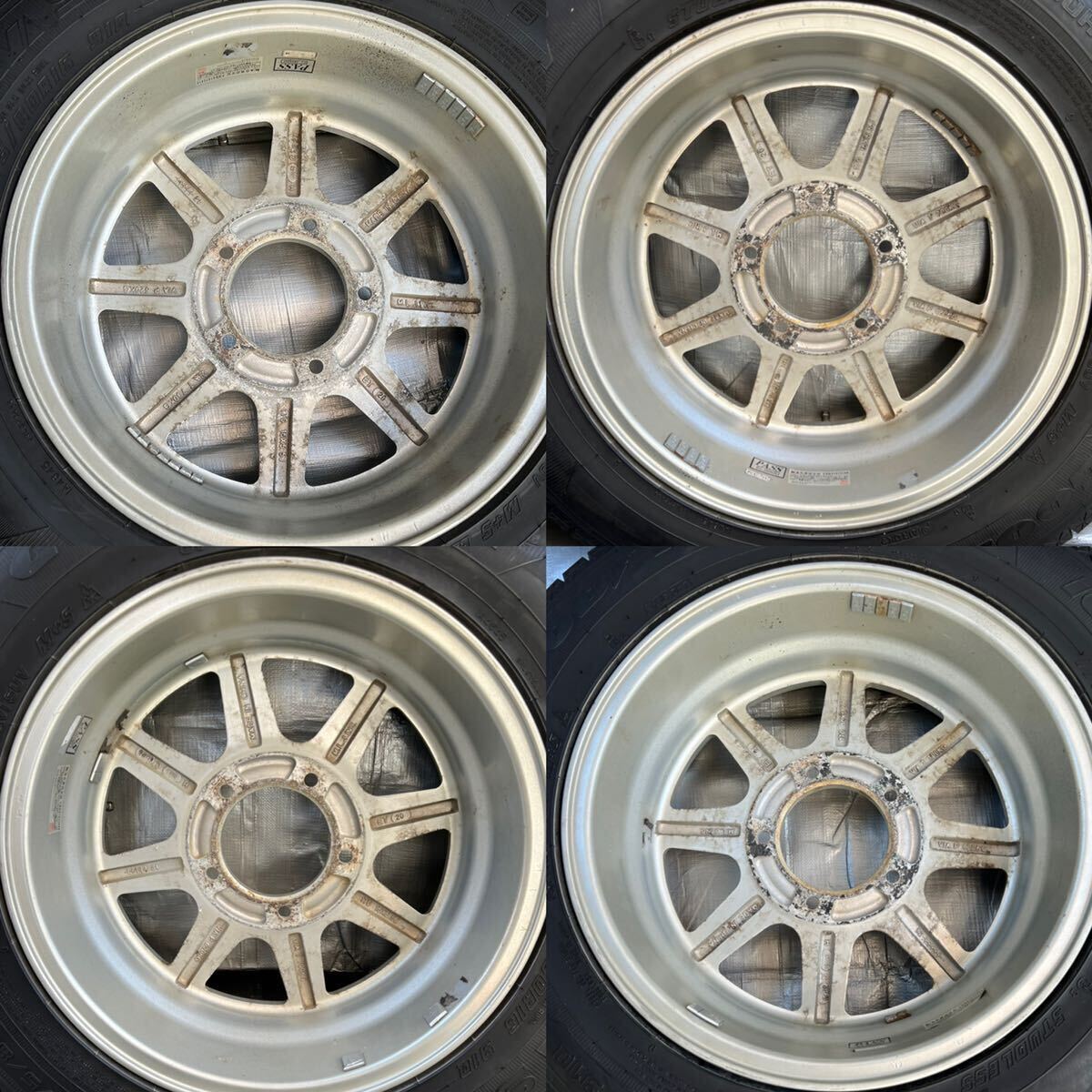 ★175/80R16 スタッドレスタイヤ 20年製 バリ溝     16×5.5J+20 PCD139.7 5H 4本SET jb23ジムニー使用★の画像5