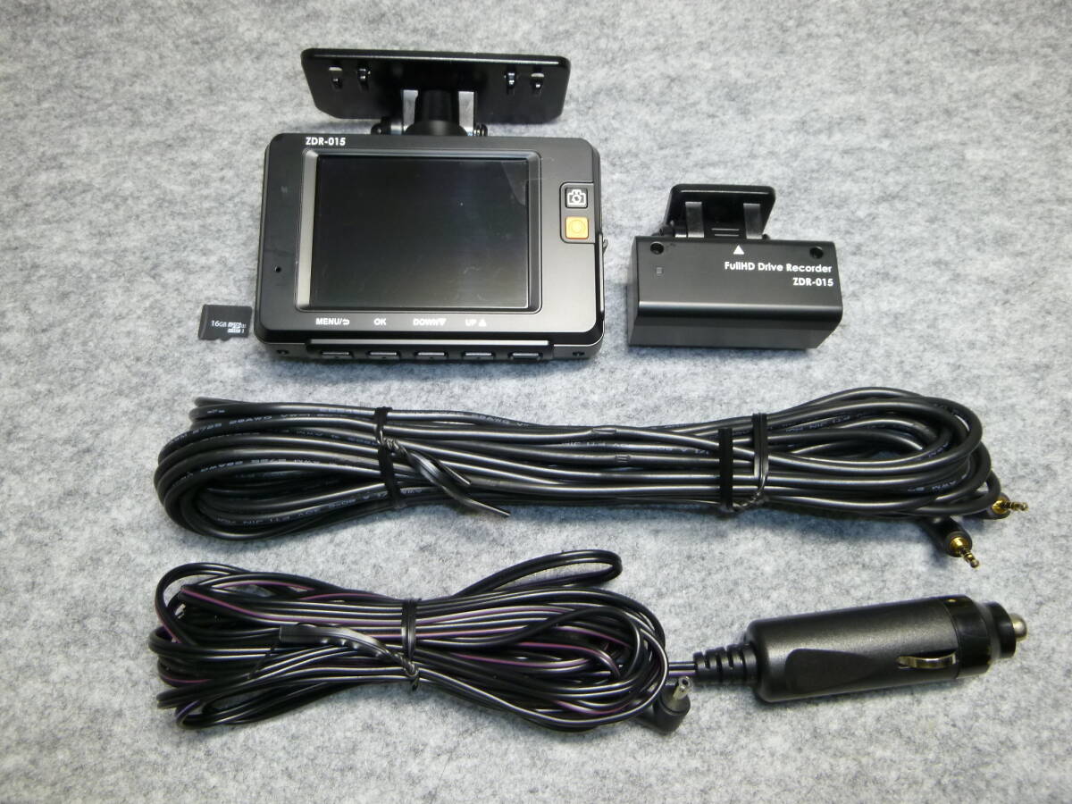 comtec　ZDR-015　前後　2カメラ　ドライブレコーダー　SD　16GB　動確済　中古_裏面　送付品