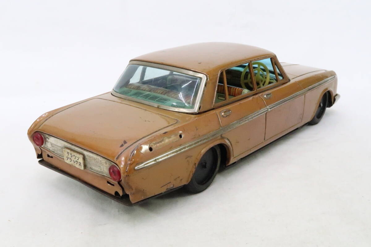 ブリキ イチコー TOYOPET CROWN トヨペットクラウンデラックスRS41 約32㎝ 1/14.5程度 欠品多数 箱無 薄茶 日本製 ICHIKO ヨコレの画像2