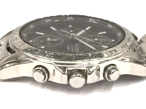 送料360円 セイコー クォーツ 腕時計 クロノグラフ デイト 腕時計 7T92-0DW0 メンズ 黒文字盤 QR035-153 同梱NG_画像3