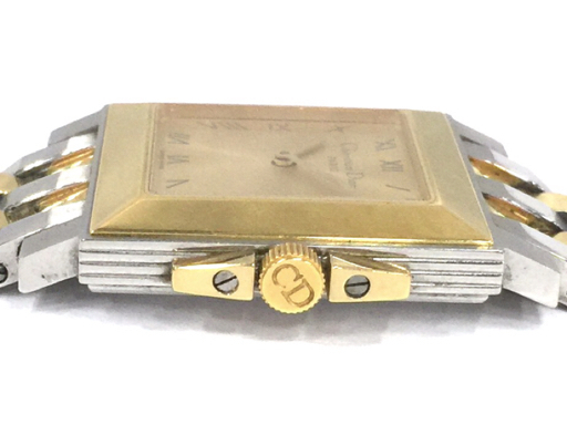 クリスチャンディオール スクエア デイト クォーツ ボーイズサイズ腕時計 純正SSベルト 保存箱付 Christian Diorの画像3