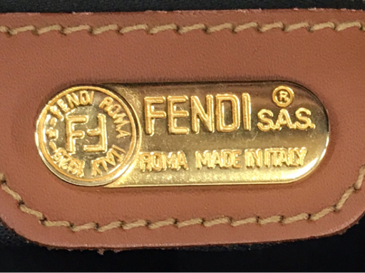 フェンディ ペカン レザー ハンドバッグ ストライプ かばん 鞄 レディース カーキ系 FENDI QR041-18_画像9