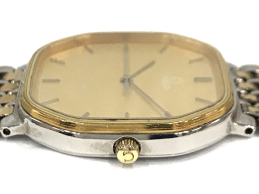 オメガ デビル クォーツ 腕時計 ゴールドカラー文字盤 メンズ 稼働品 純正ブレス ファッション小物 OMEGAの画像3