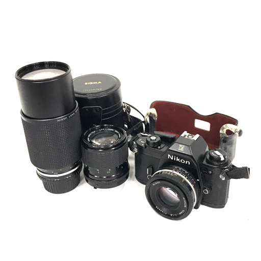Nikon EM NIKKOR 50mm 1:1.8 含む 一眼レフ フィルムカメラ マニュアルフォーカス セット QR024-132_画像1