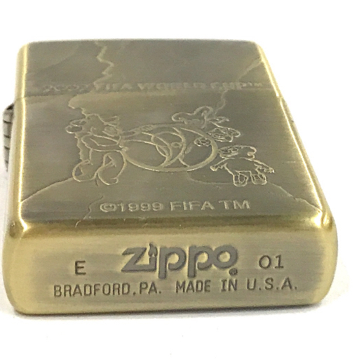 ジッポ ZIPPO オイルライター 2002 FIFA 日韓 ワールドカップ 開催記念 ゴールドカラー 喫煙具 保存箱付 計3点 セット_画像4
