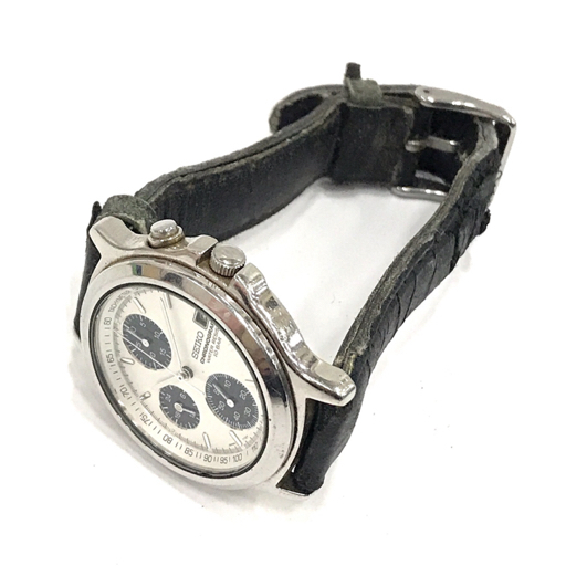 セイコー クロノグラフ デイト クォーツ 腕時計 7T27-6A70 メンズ 社外ベルト 未稼働品 ファッション小物 SEIKO_画像4