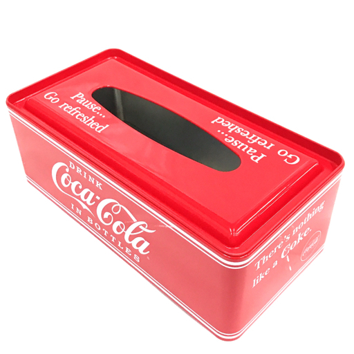 美品 コカ・コーラ PJ-TC01 ティッシュケース レッド サイズ25.5cm×13cm×9cm ポーチ レッド×ホワイト 2点セット_画像2
