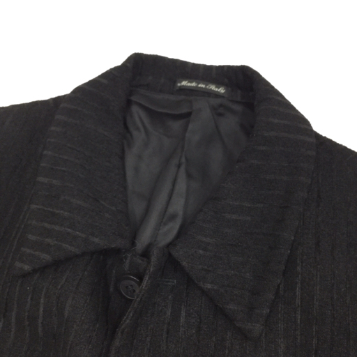 ヴェリー サイズ 52 長袖 ジャケット ウール混 ストライプ ボタン ポケット メンズ ブラック VERRI イタリア製_画像3