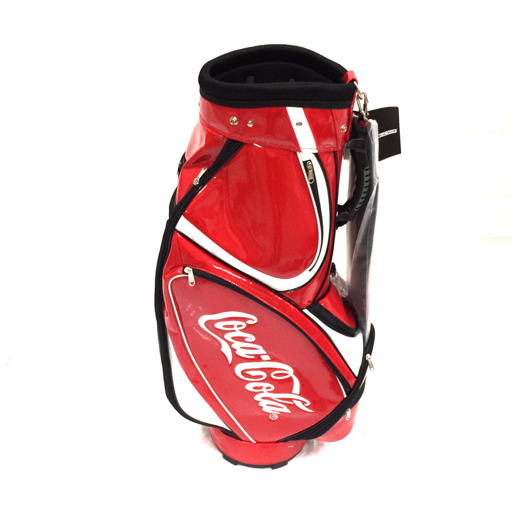 コカ・コーラ 6穴 キャディバッグ ゴルフバッグ レッド×ホワイト フードカバー付き カバン