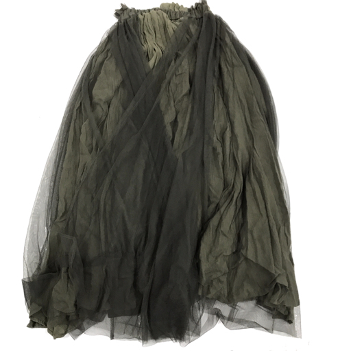 Belle vintage Freeサイズ ロングスカート グリーン ベルト付き ウエストゴム レディース ベルヴィンテージの画像1