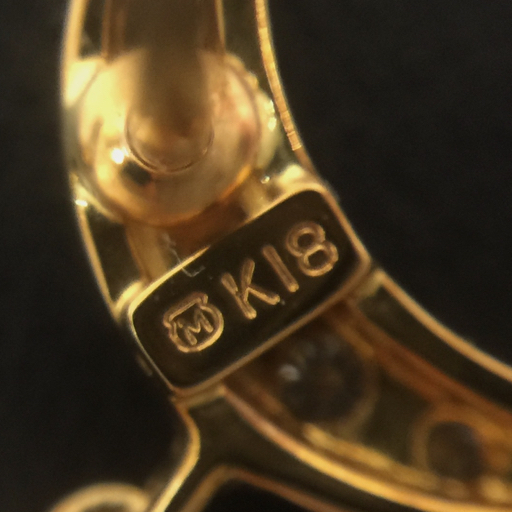 ミキモト 金具 K18 ピンバッジ 三日月モチーフ パール 真珠 直径0.7cm 重量3.6g アクセサリー 服飾小物 保存袋付き_画像5