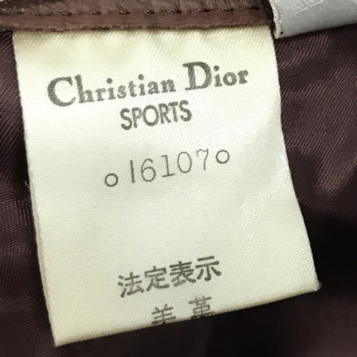 クリスチャン ディオール SPORTS サイズ L スカート 刺繍 ラムレザー 羊革 レディース ボトムス ブラウン Dior_画像7