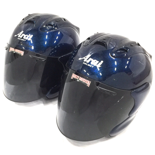 ARAI SNELL MZ 袋付き ヘルメット 59・60cm 55・56cm 2点 セット アライ ペア ネイビー_画像1