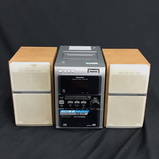 1円 Panasonic SA-PM710SD SD STEREO SYSTEM CD/MD/TAPE/SD コンポ オーディオ機器 通電確認済_画像1