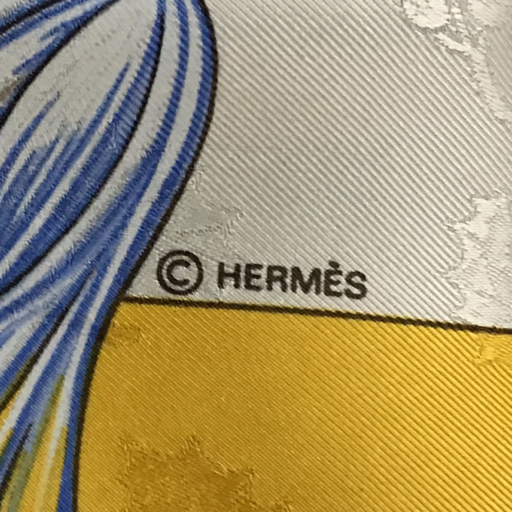 エルメス カレ90 Plumes et Grelots 羽飾りと鈴 シルク スカーフ 服飾小物 HERMES QR034-184_画像6