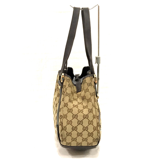 グッチ GGキャンバス ハンドバッグ レザー レディース ブラウン系 ポケット付 30736 ブランド小物 GUCCI QR034-355_画像2