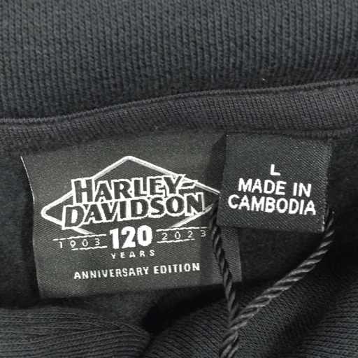 ハーレーダビッドソン Lサイズ パーカー トップス ブラック メンズ タグ付き 96768-23VM/000L_画像5