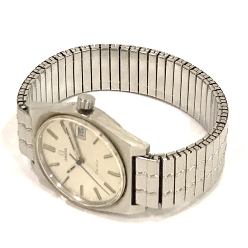 オメガ 腕時計 ジュネーブ Geneve ラウンド デイト 3針 シルバーカラー 自動巻き メンズ 稼働 ジャンク QR035-113の画像5