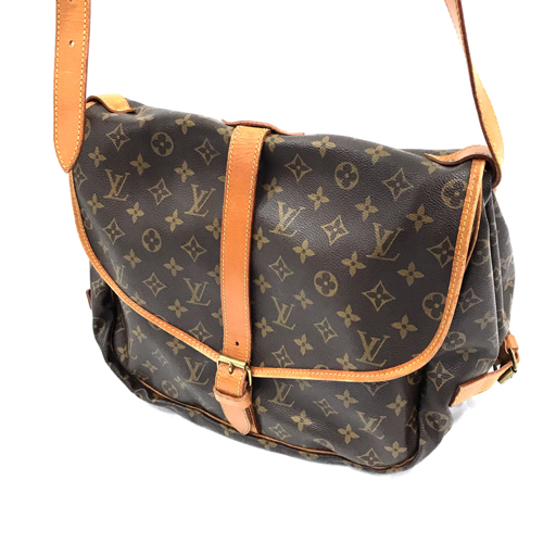 ルイヴィトン M42254 モノグラム ソミュール35 ショルダーバッグ ブラウン系 保存袋付 LOUISVUITTON QR035-255_画像1