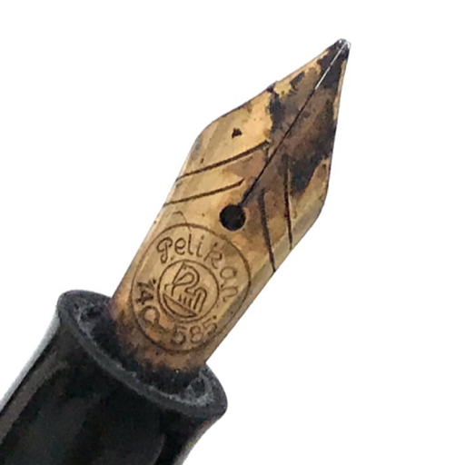 ペリカン 400 万年筆 ペン先 14C-585 ブラック 黒 インク PELICAN 筆記用具 筆記具 QG035-64_画像4