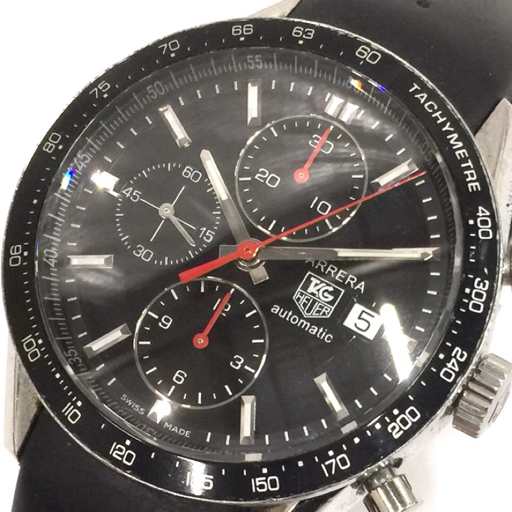 タグホイヤー カレラ デイト クロノグラフ 自動巻 腕時計 CV2014 メンズ ブラック文字盤 付属品あり TAG Heuerの画像1