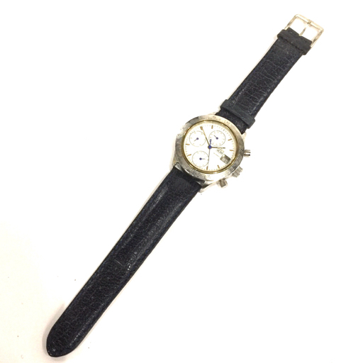 1円 ステファン ヨハンソン 腕時計 H3-IWE ラウンド クロノグラフ 白文字盤 自動巻き メンズ 純正尾錠 稼働の画像6