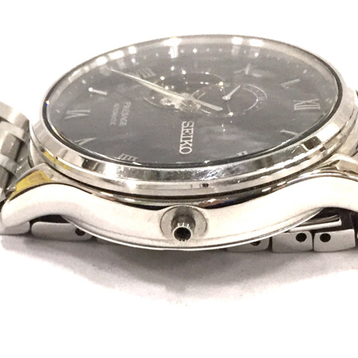 セイコー プレサージュ 自動巻 オートマチック 腕時計 メンズ ブラック文字盤 ジャンク品 付属品あり 4R39-00W0の画像2