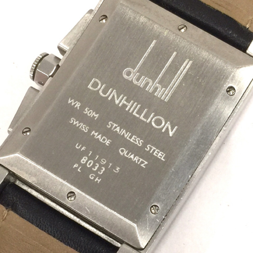 ダンヒル ダンヒリオン クロノグラフ 8033 クォーツ 腕時計 ブラック文字盤 スクエアフェイス 未稼働品 DUNHILLの画像3