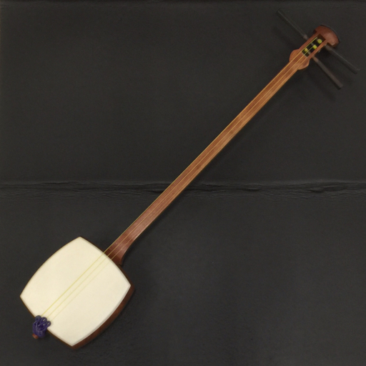 三味線 細棹 丸打胴 練習用 和楽器 伝統楽器 ケース付き QG035-5_画像1