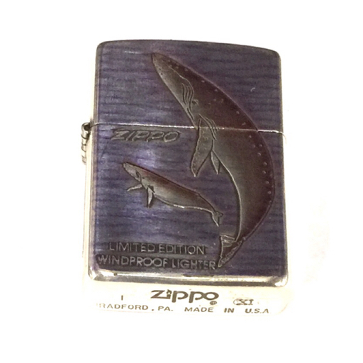 ジッポー LIMITED EDITION WIND PROOF LIGHTER くじら デザイン No.0616 オイルライター 缶ケース付 ZIPPO QG035-79の画像1