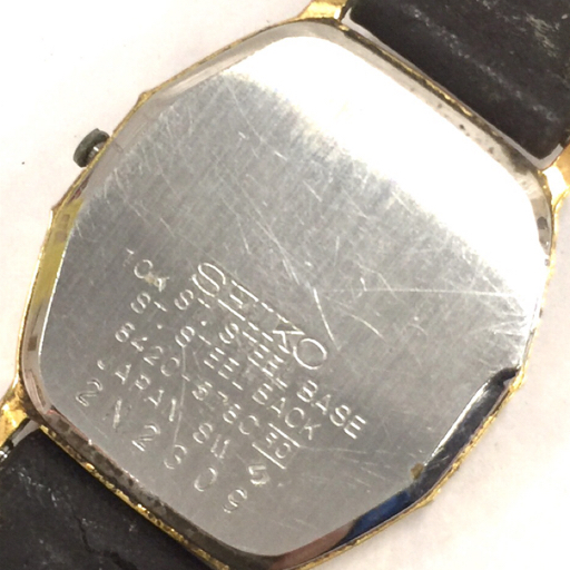  Seiko Exceline кварц наручные часы 8420-5780 женский 10K × SS не работа товар неоригинальный ремень QR035-143