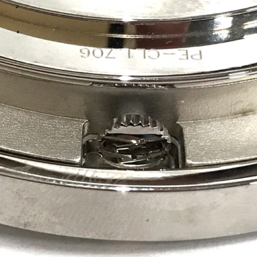 エルメス クリッパーリーベル PE-CL1.706 クォーツ 置時計 シルバー×ゴールド 未稼働 HERMESの画像4