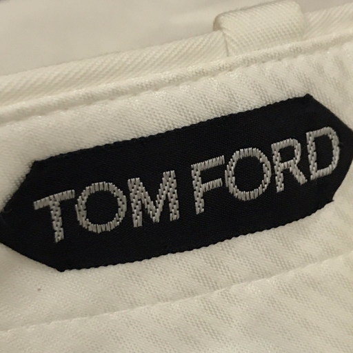 トムフォード サイズ44 ロールアップ パンツ コットン リネン混 メンズ ホワイト ベルトループ ボトムス TOM FORD_画像5