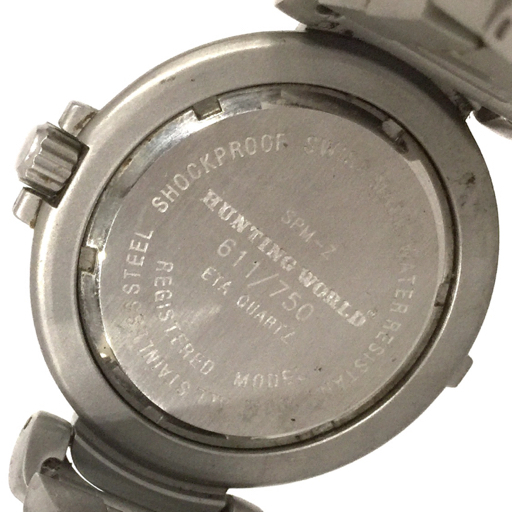 送料360円 ハンティングワールド SPM-Z デイト ゼブラ文字盤 クォーツ 腕時計 611/750 未稼働品 メンズ 同梱NG_画像2