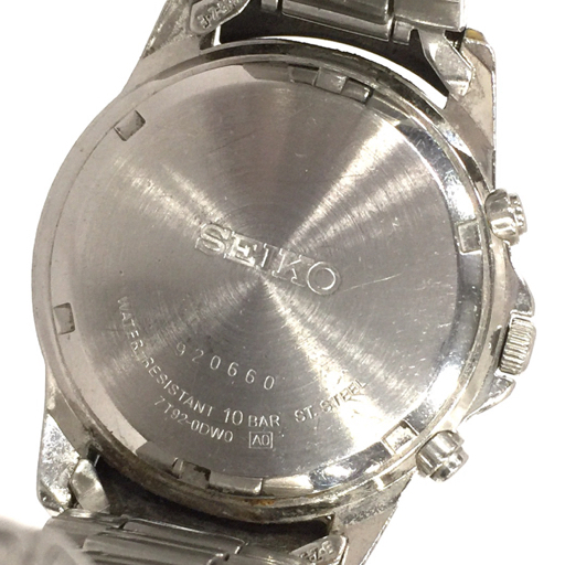 送料360円 セイコー クォーツ 腕時計 クロノグラフ デイト 腕時計 7T92-0DW0 メンズ 黒文字盤 QR035-153 同梱NG_画像2