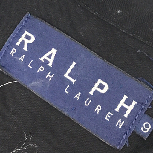 ラルフローレン サイズ 9 半袖 シャツワンピース ボタン リネン 混 レディース ブラック 黒 RALPH LAURENの画像7