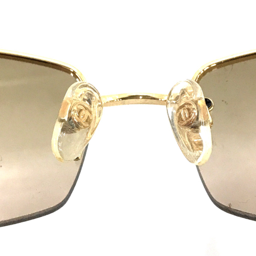 1 jpy Chanel sunglasses here Mark rhinestone 4093-B c.125/13 56*16 130 light brown group I wear accessory equipped 