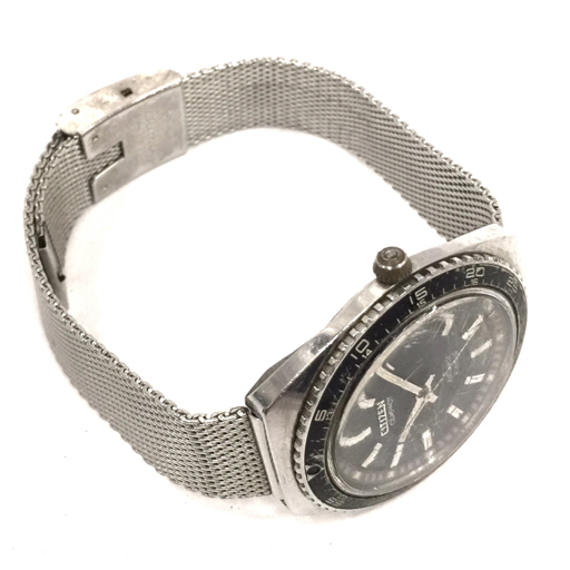 シチズン コンパクト 自動巻 オートマチック 腕時計 デイト メンズ 不動品 社外ベルト ファッション小物 CITIZENの画像8